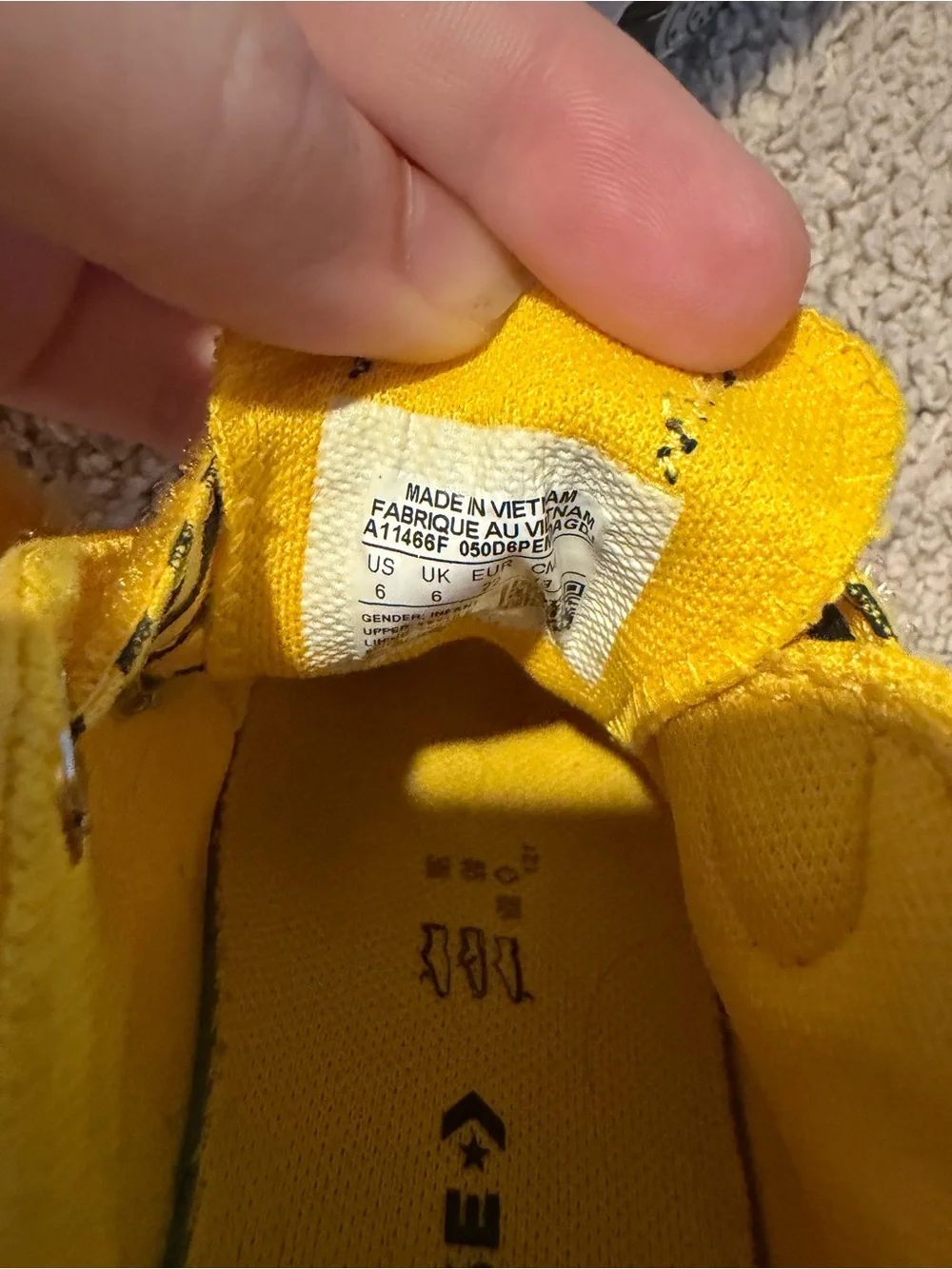 ConverseKids Yellow Canvas Sneakers with Black Striped Velcro and Painted Wheels